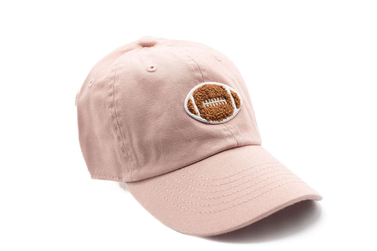 Rey To Z angled view of the Dusty Rose football-patch cap