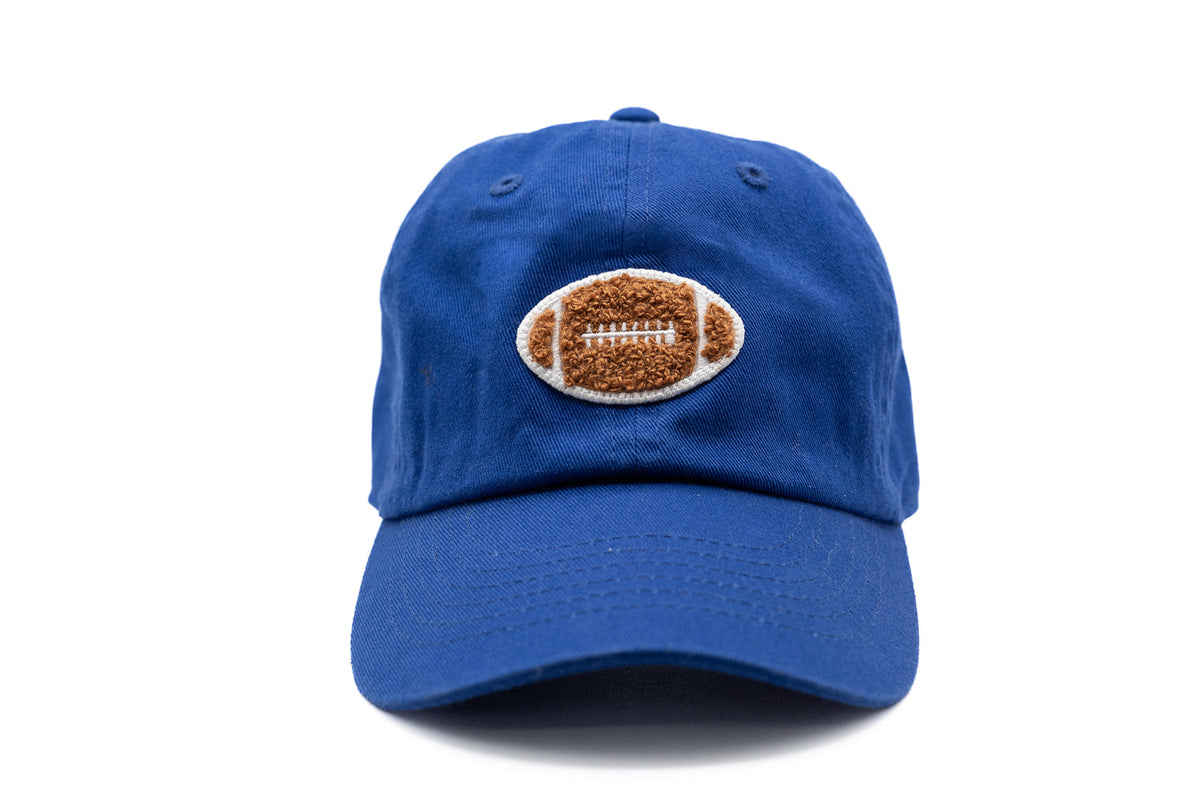 Rey To Z front view of the Royal Blue football-patch cap