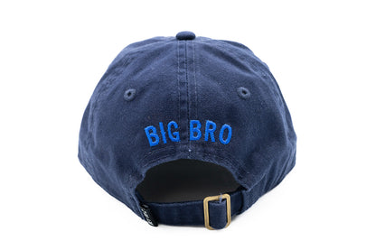 Rey To Z blue cap rear showing BIG BRO embroidery