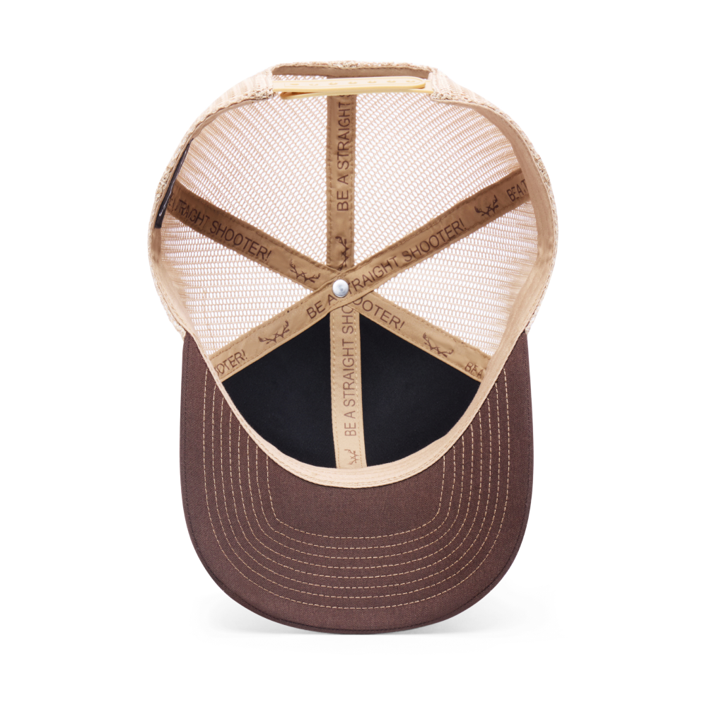 Webb Western Rusty Spur cap, interior view showing the sweatband and crown seams
