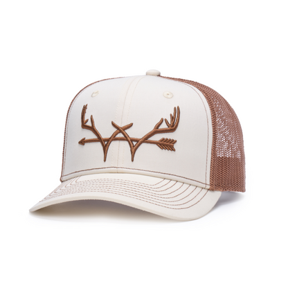Webb Western SL Antler cap, angled front showing the embroidered front logo