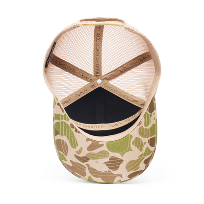 Webb Western DB Antler cap, interior view showing the sweatband and crown seams