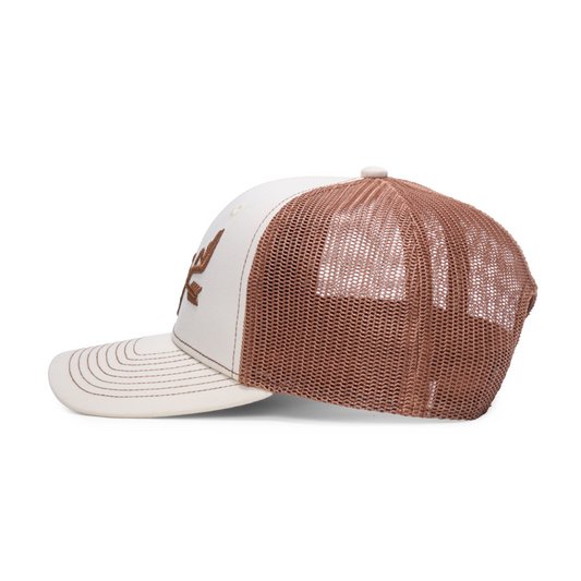 Webb Western SL Antler cap, side profile showing the mesh back and brim