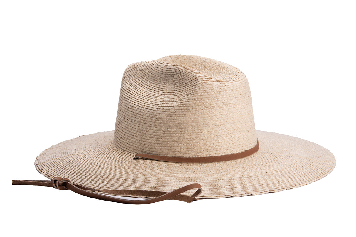 ASN Hats Surfer Boi natural cowboy hat, opposite angle showing the brim shape