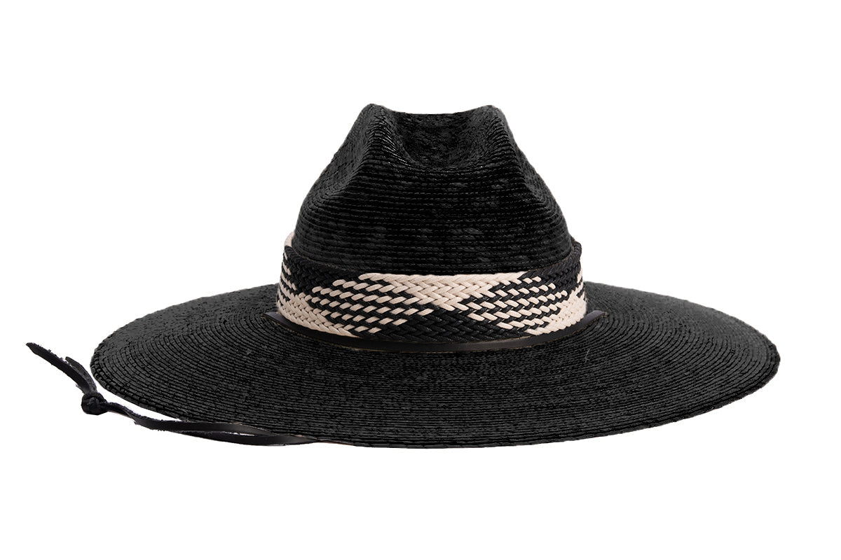 ASN Hats Surfer Boi Black black fedora hat, front angle showing the crown and brim
