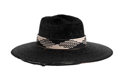 ASN Hats Surfer Boi Black black fedora hat, opposite angle showing the brim shape