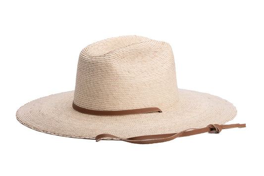 ASN Hats Surfer Boi natural cowboy hat, side profile showing the hatband
