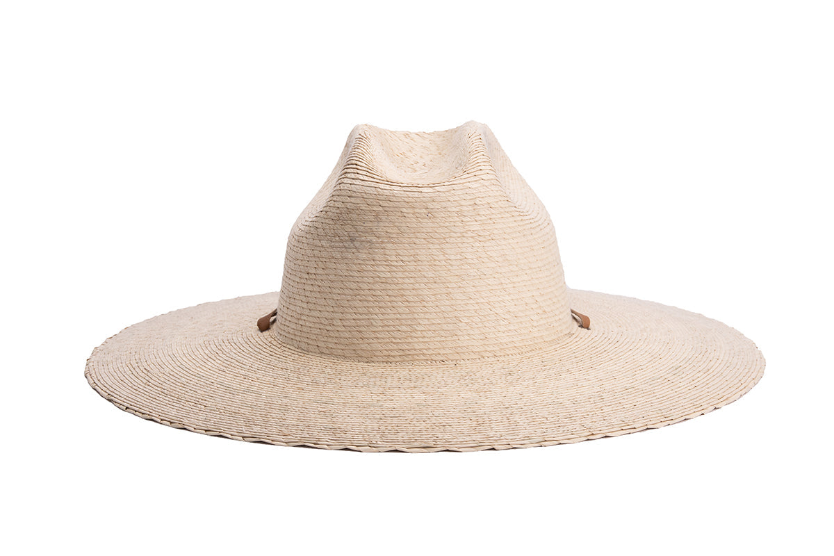 ASN Hats Surfer Boi natural cowboy hat, rear view showing the crown and trim