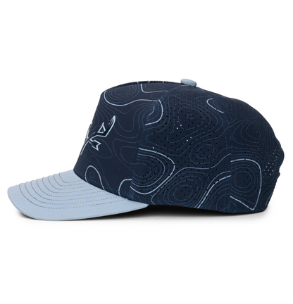 Webb Western Topo Camo (black/gray) cap, opposite side showing the perforated panels