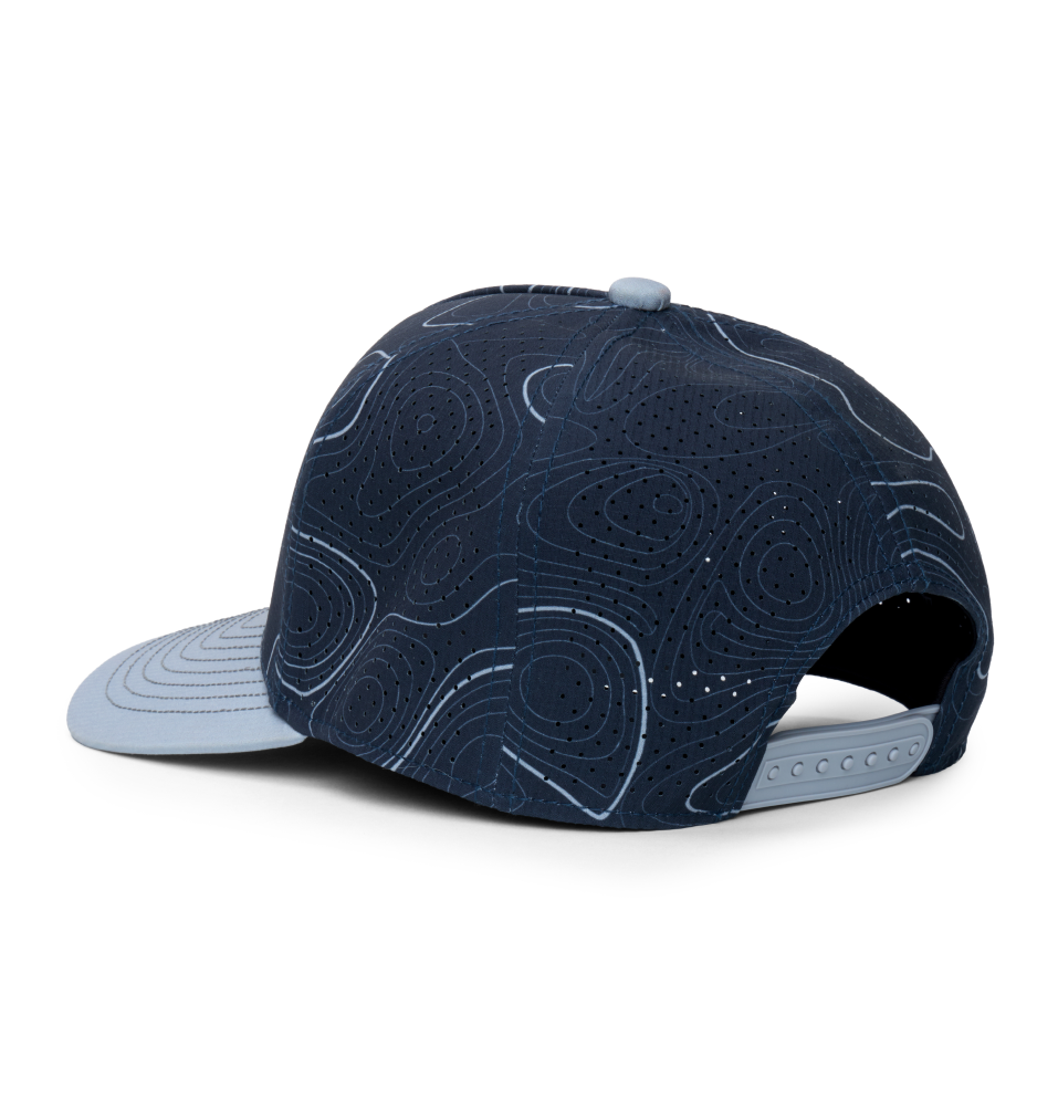 Webb Western Topo Camo (black/gray) cap, rear angle showing the adjustable snapback closure