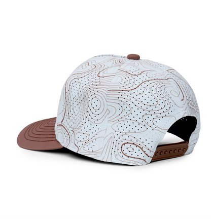 Webb Western Topo Camo (cream/brown) cap, rear angle showing the adjustable snapback closure