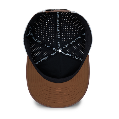 Webb Western Topo Camo (cream/brown) cap, interior view showing the sweatband and crown seams