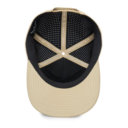 Webb Western Saddle cap, interior view showing the sweatband and crown seams