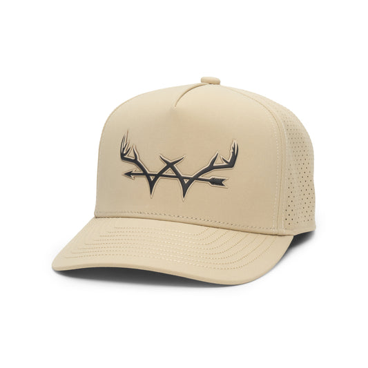 Webb Western Saddle cap, angled front showing the crown design and brim