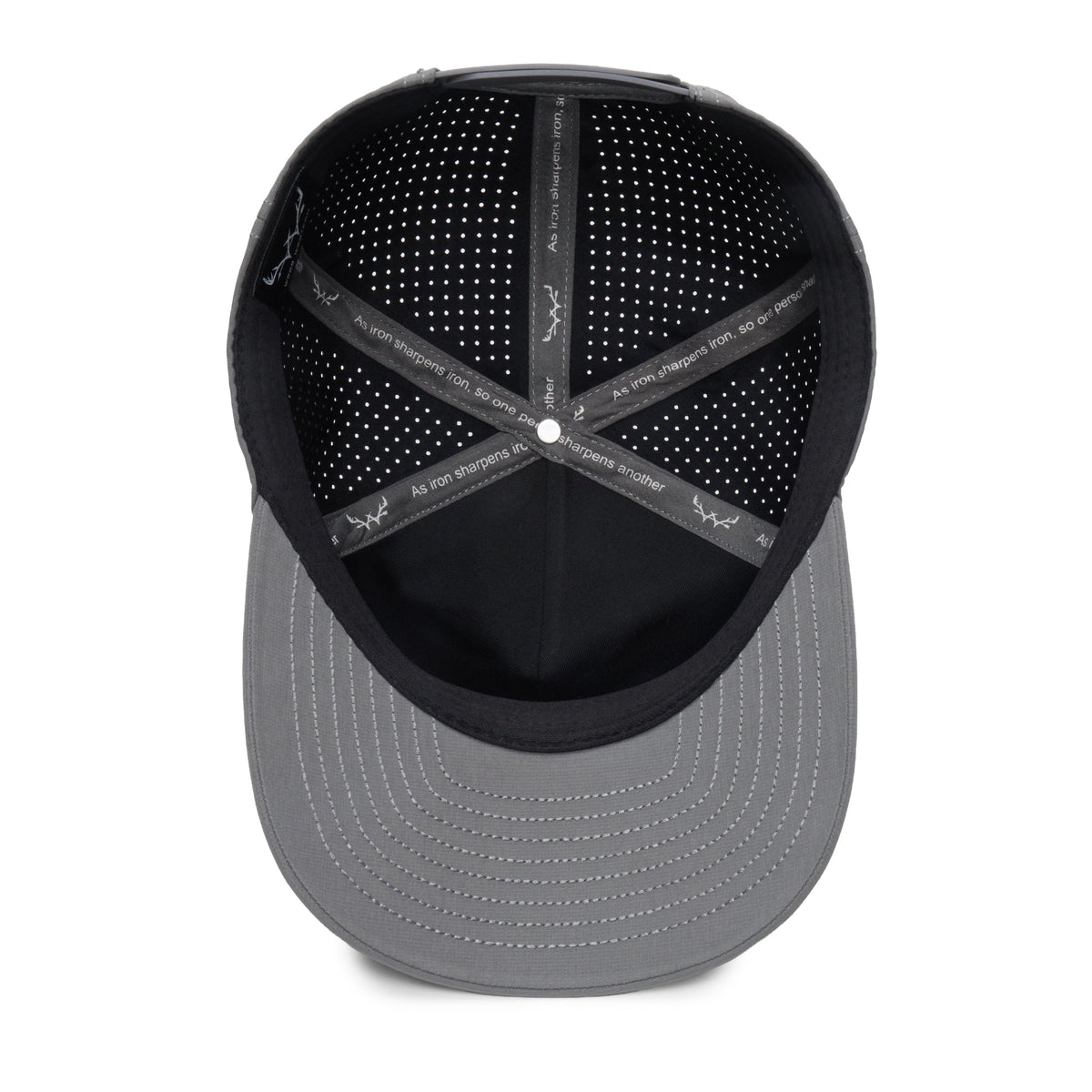 Webb Western Iron cap, interior view showing the sweatband and crown seams