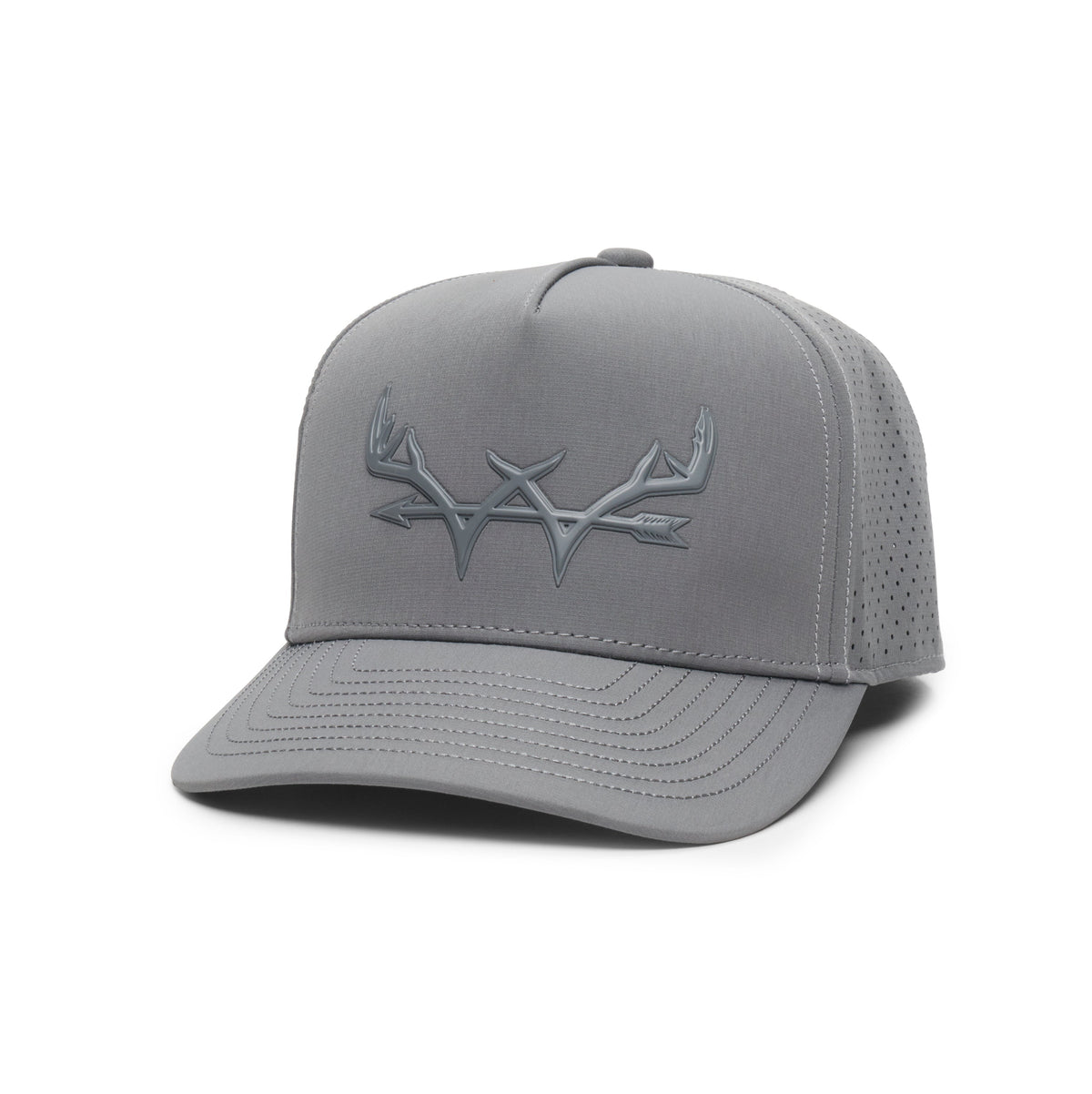 Webb Western Iron cap, angled front showing the crown design and brim