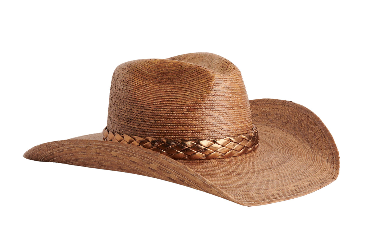 ASN Hats Western natural cowboy hat, opposite angle showing the brim shape
