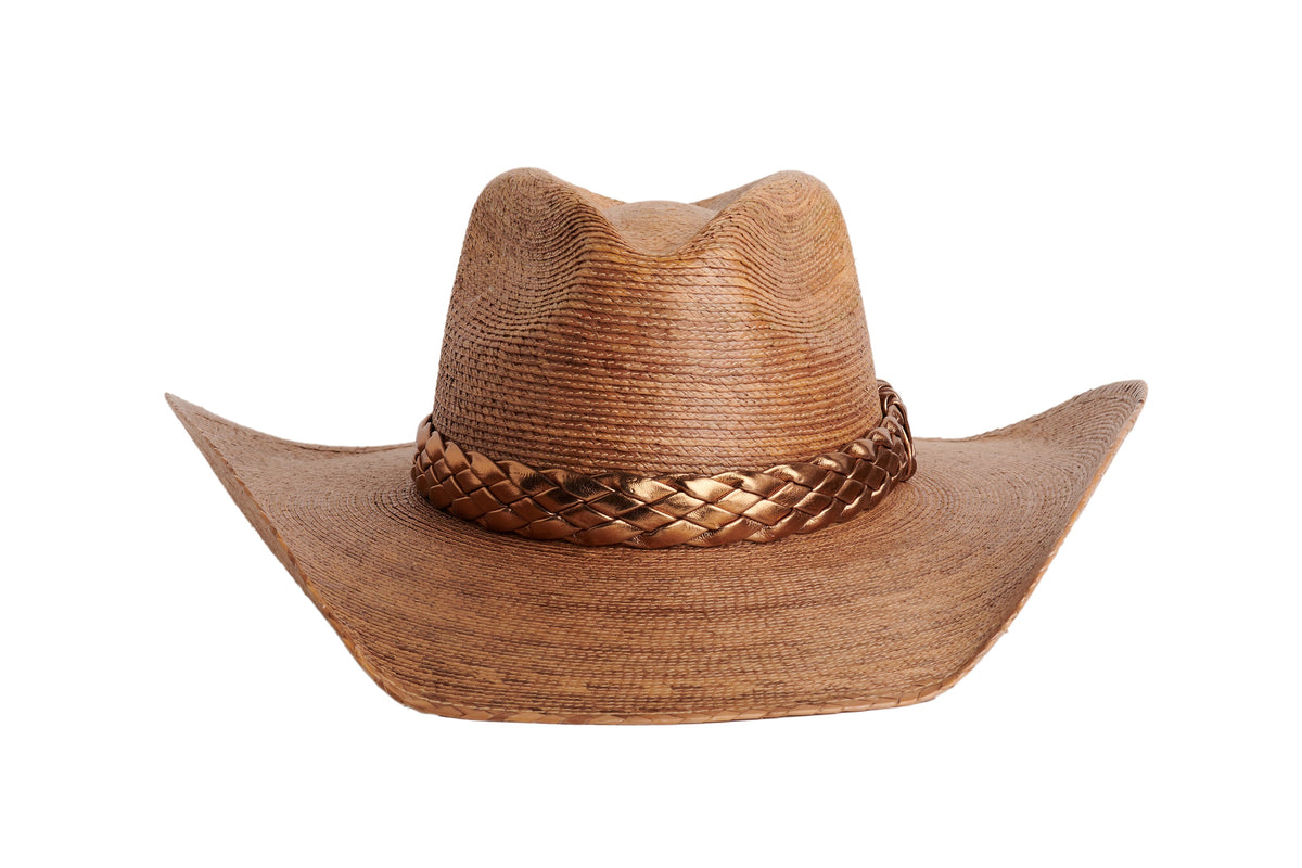 ASN Hats Western natural cowboy hat, front angle showing the crown and brim