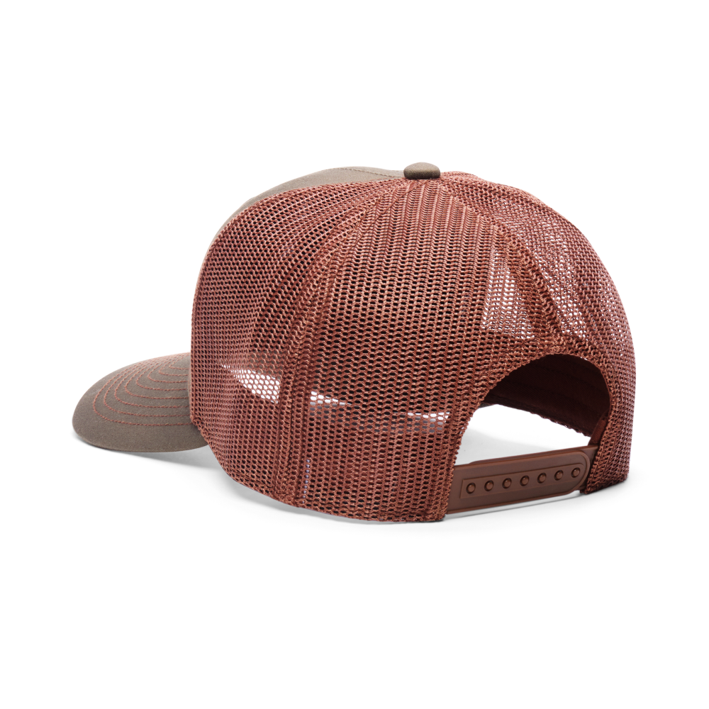 Webb Western Woodland cap, rear angle showing the mesh panels and snapback closure
