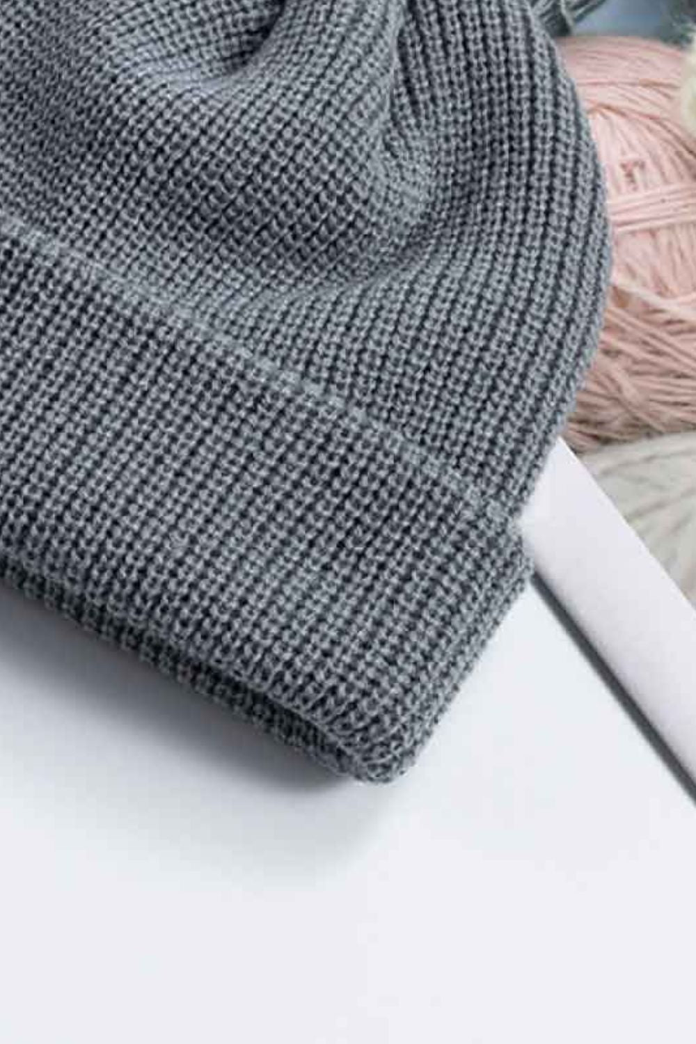 Ribbed acrylic beanie soft stretch detail