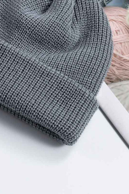 Ribbed acrylic beanie soft stretch detail