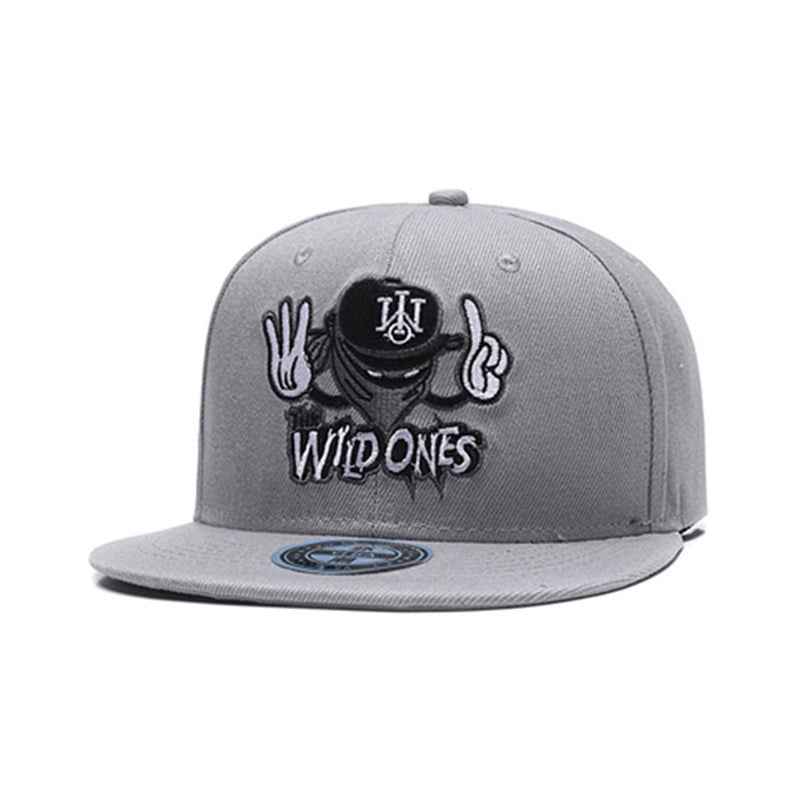 Men's "Wild Ones" Embroidered Flat Brim Snapback Cap
