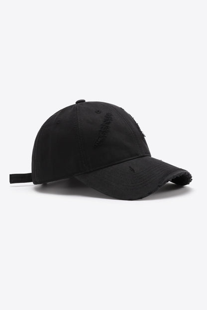 Adjustable cotton cap rear closure close-up