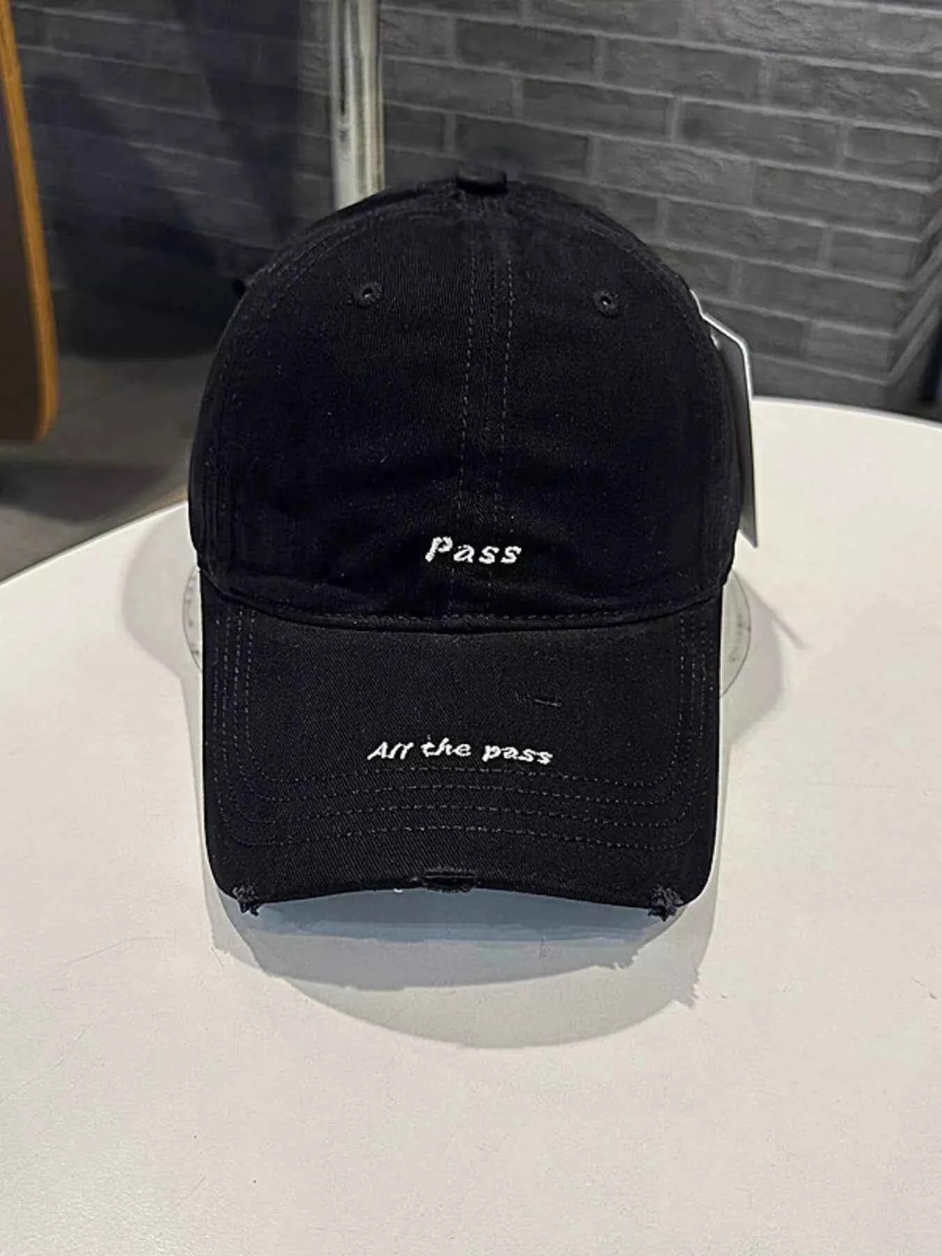 Brown cotton slogan baseball cap vintage view