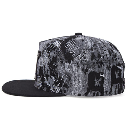 Grey embroidered K snapback side profile