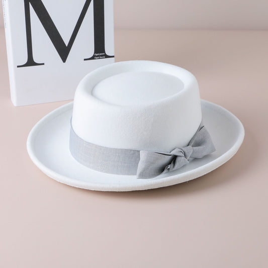 Women's British Retro Flat-Top Fedora Hats product photo 1