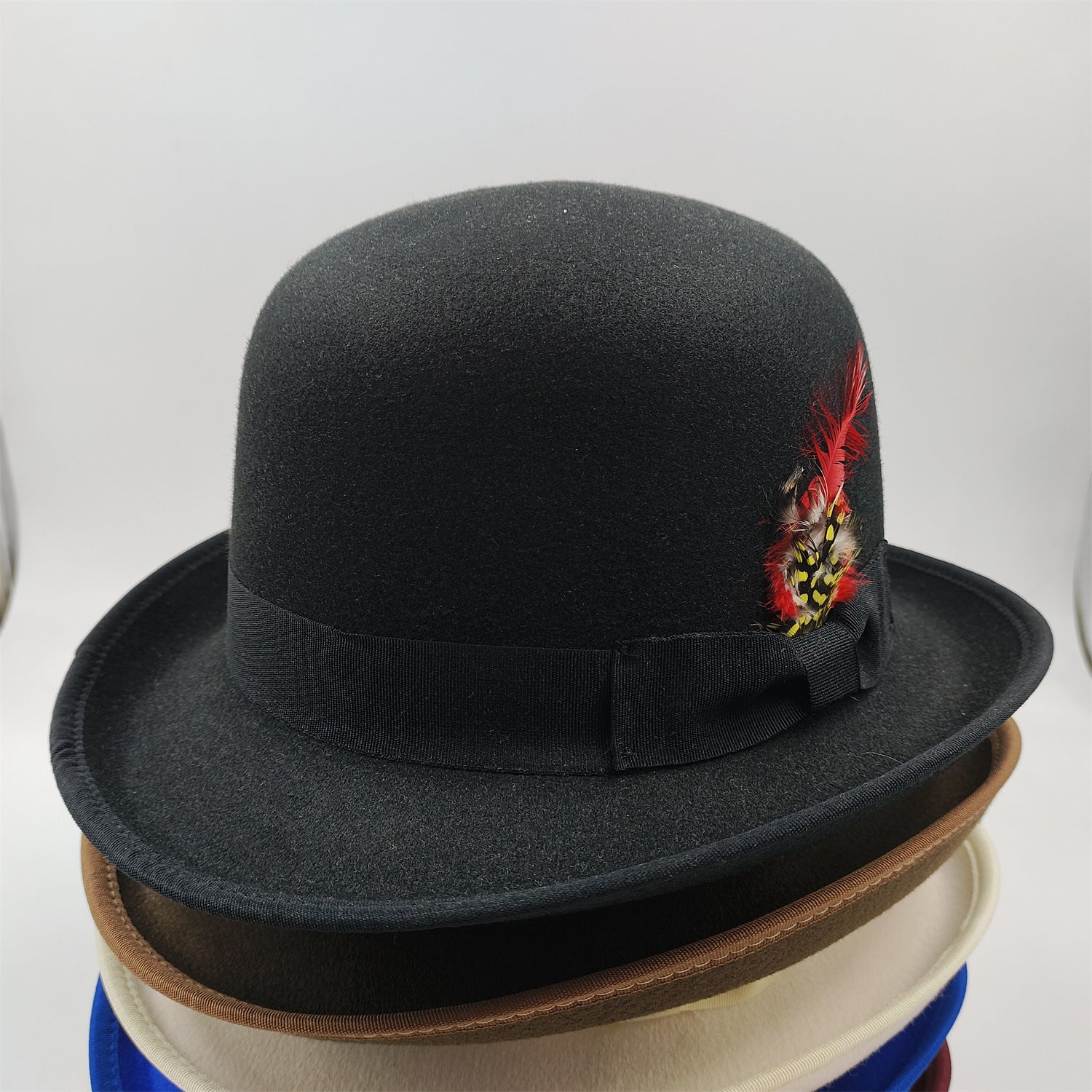 Cotton bell-crown fedora lifestyle product display