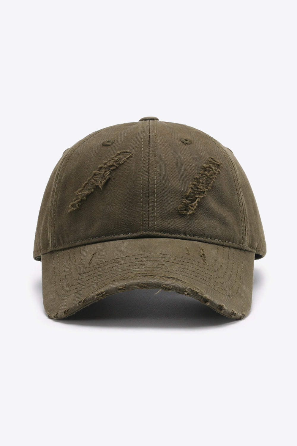 One size distressed cap fit detail