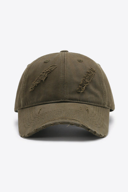 One size distressed cap fit detail