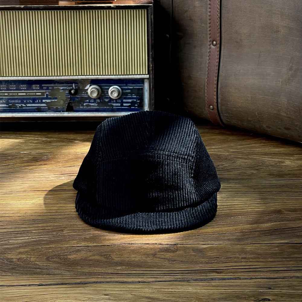 Unisex Corduroy Docker Cap – Short Brim Casual Hat