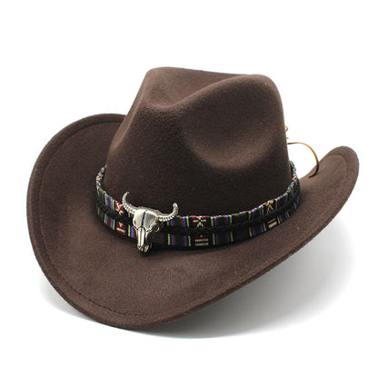 Unisex western felt wide brim cowboy hat - product photo 10