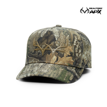 Webb Western Realtree APX® hat cap, angled front showing the crown design and brim