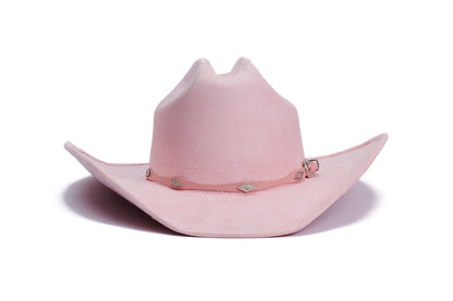 ASN Hats Dolly- Light Pink light pink cowboy hat, front angle showing the crown and brim