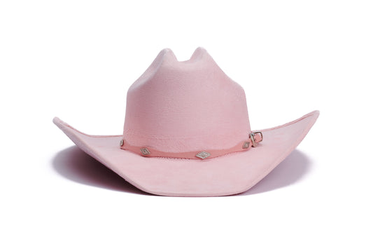 ASN Hats Dolly- Light Pink light pink cowboy hat, front angle showing the crown and brim
