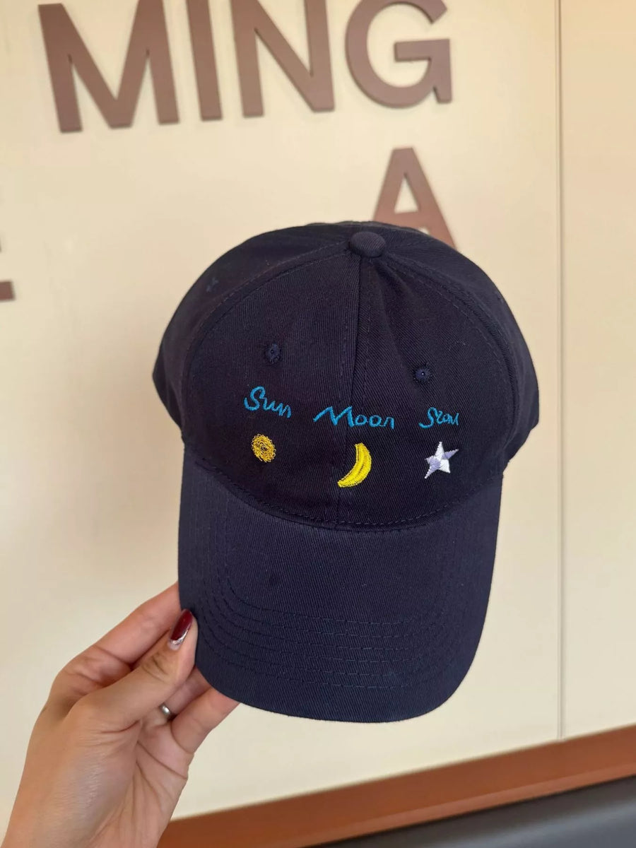 Gorra de béisbol bordada Sol Luna Estrella