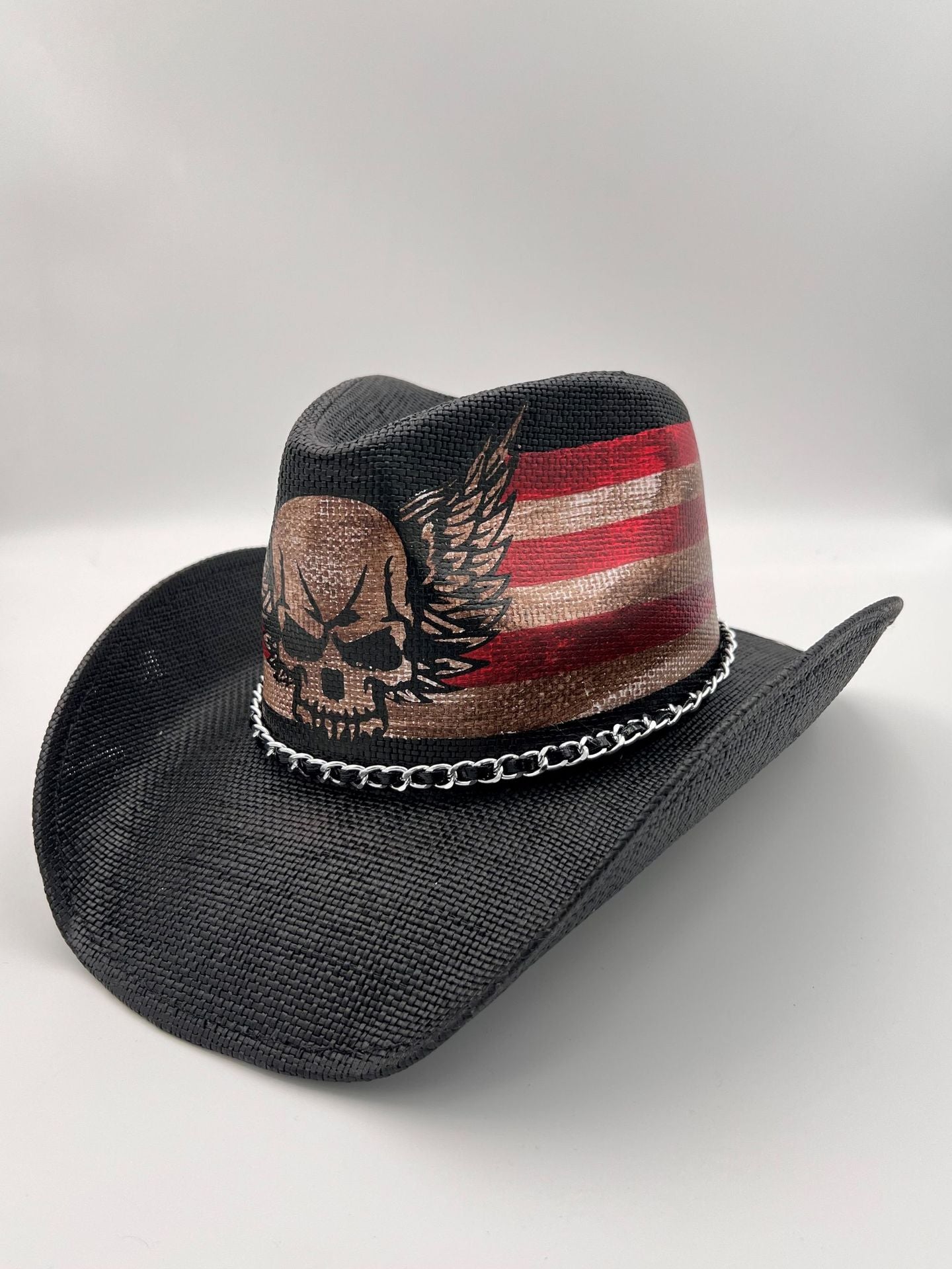 Unisex 06 Western Printed Straw Cowboy Hat brim detail