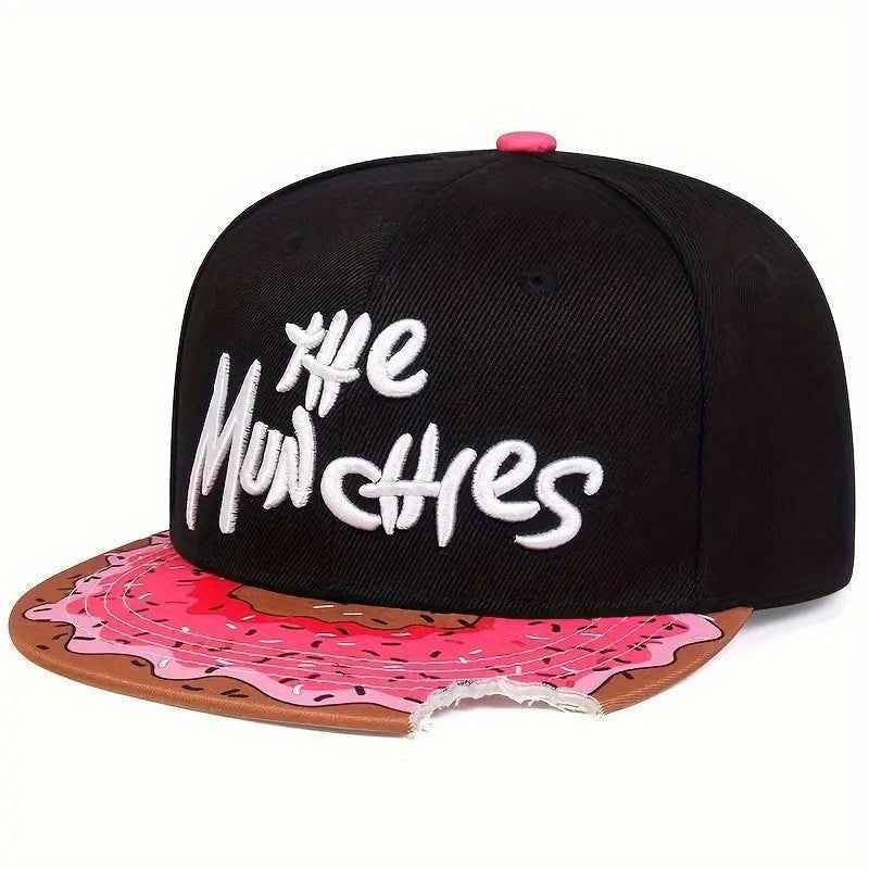 Khaki embroidered donut snapback side profile