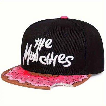 Khaki embroidered donut snapback side profile