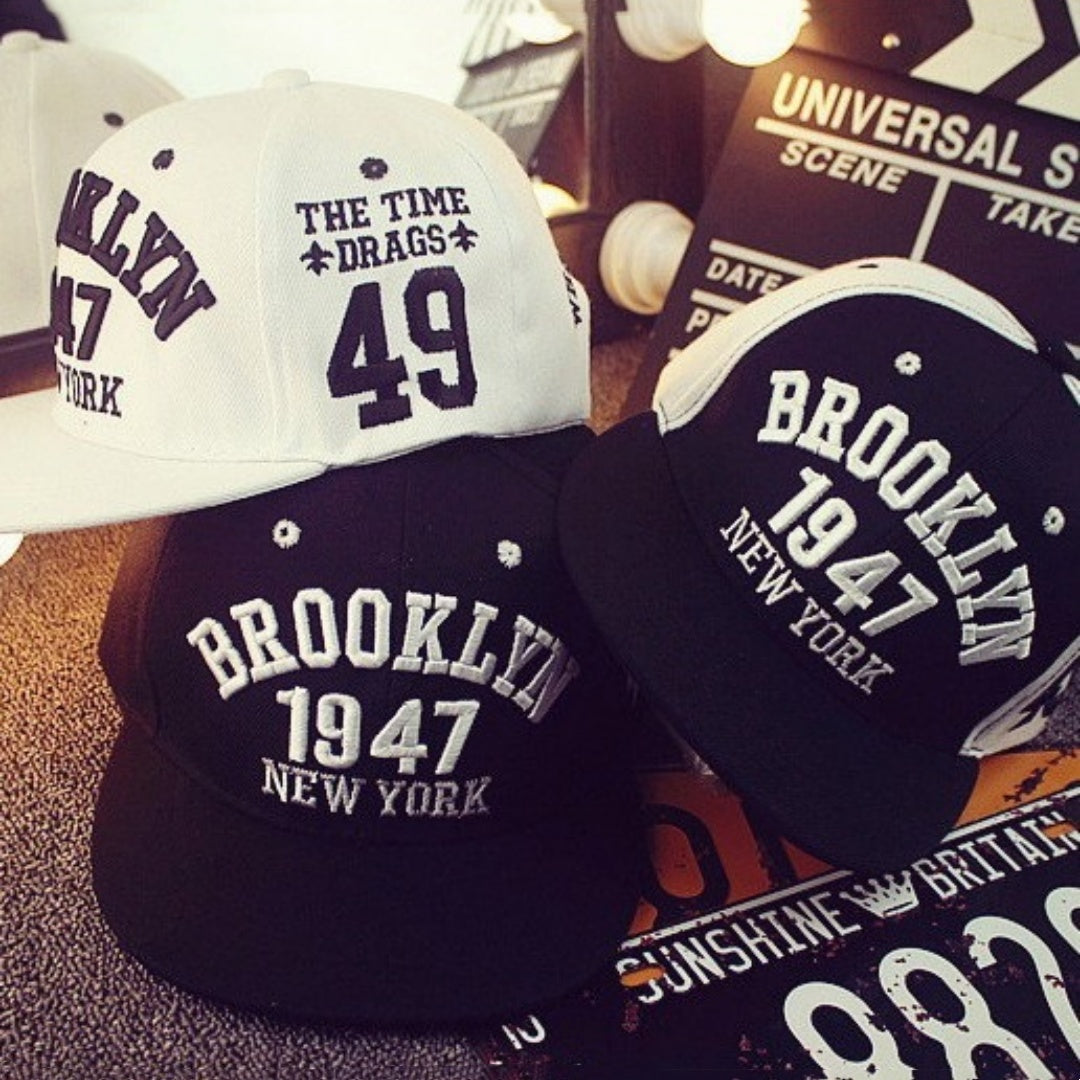Embroidered flat-brim snapback color options