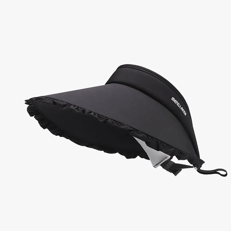 Wide brim ice silk sun hat folded summer detail