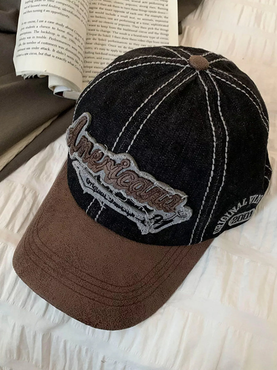 Gorra de béisbol bordada con efecto desgastado/vintage