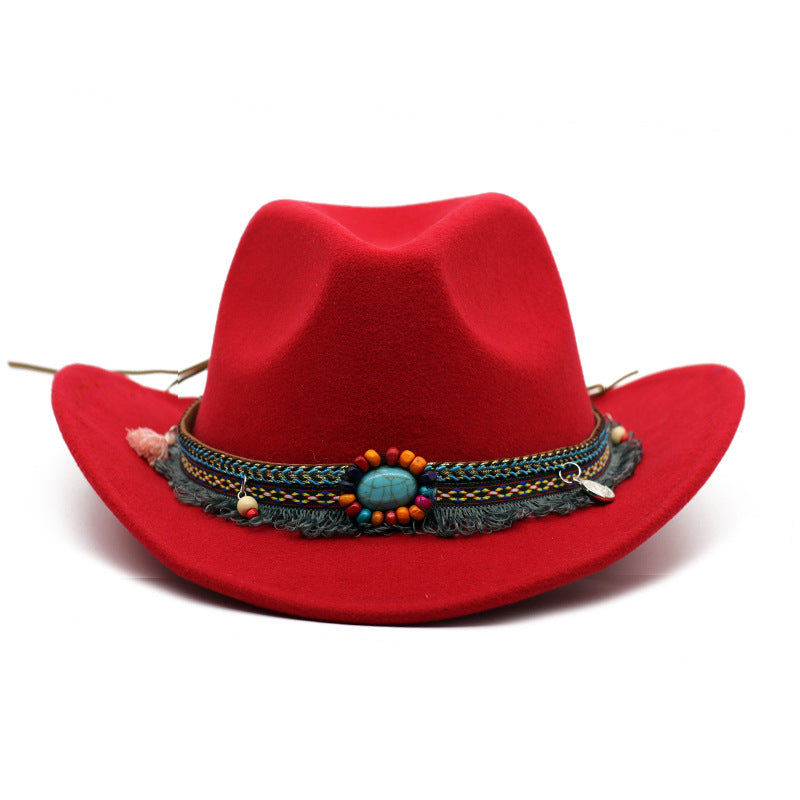Unisex Cowboy Hats Curled Felt