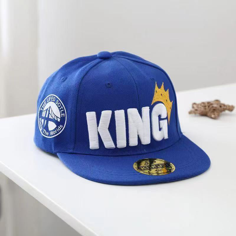 Blue graphic flat-brim snapback front view