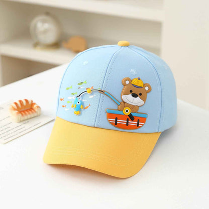 Yellow blue children's baseball cap mesh detail