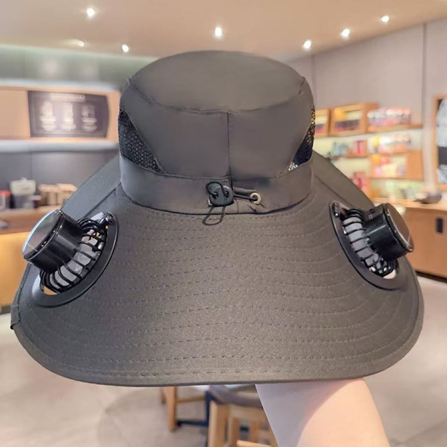 Solar Dual-Fan Cooling Hat