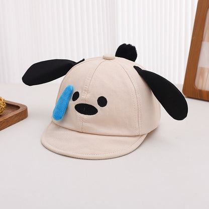 Kids Grey 3D Puppy Ear Cartoon Baseball cap texture detail